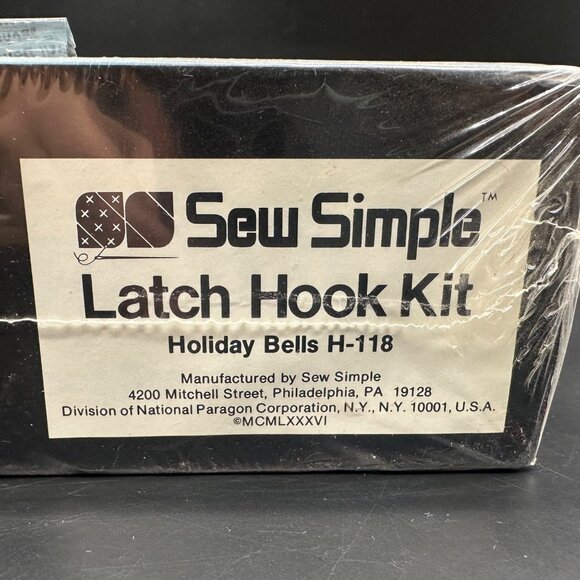 Vintage Latch Hook Kit Sew Simple Holiday Bells Christmas 1986 Craft Retro - Picture 4 of 11